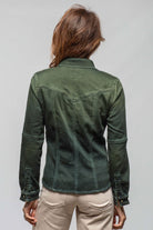 Maddi Fitted Western Snap Shirt In Avocado Over Dye - AXEL'S