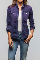 Maddi Fitted Western Snap Shirt In Blueberry - AXEL'S
