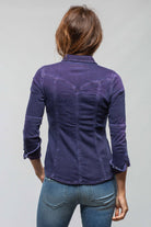 Maddi Fitted Western Snap Shirt In Blueberry - AXEL'S