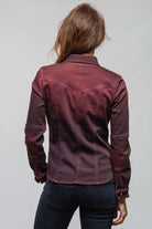 Maddi Fitted Western Snap Shirt In Bordeaux Over Dye - AXEL'S