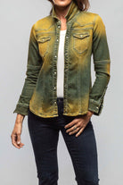 Maddi Fitted Western Snap Shirt In Marigold - AXEL'S