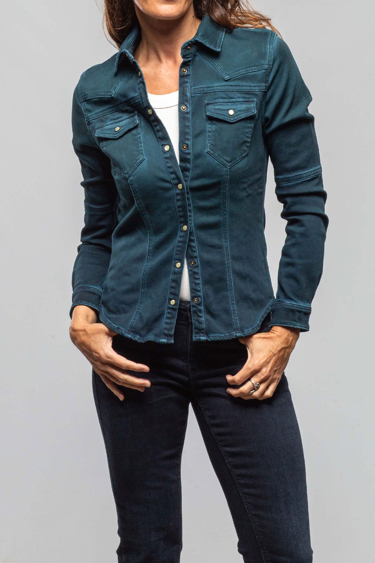 Maddi Over-Dyed Western Snap Shirts