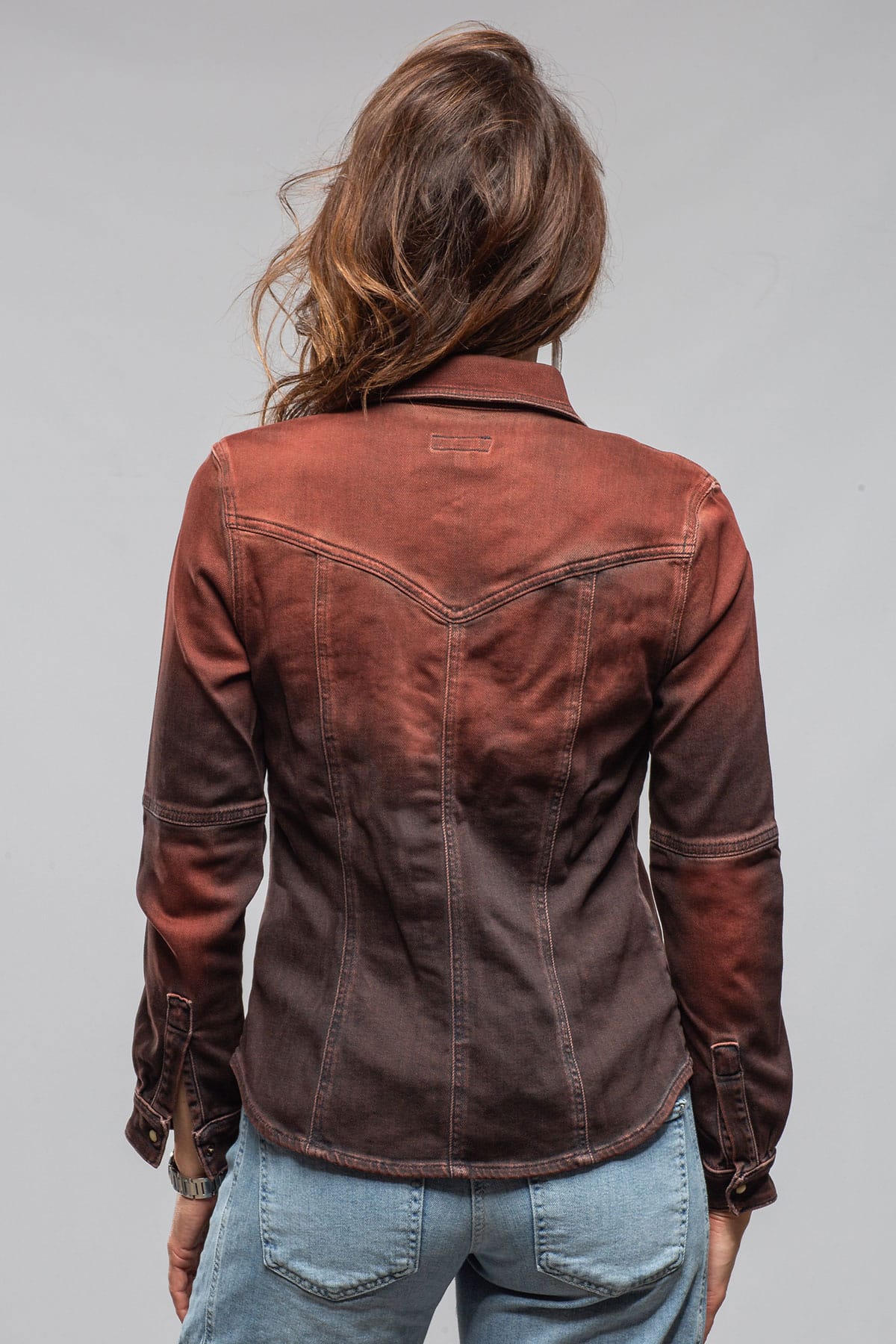 Maddi Fitted Western Snap Shirt In Ruggine Over Dye - AXEL'S