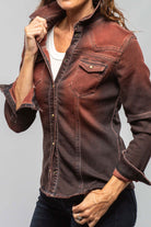 Maddi Fitted Western Snap Shirt In Ruggine Over Dye - AXEL'S