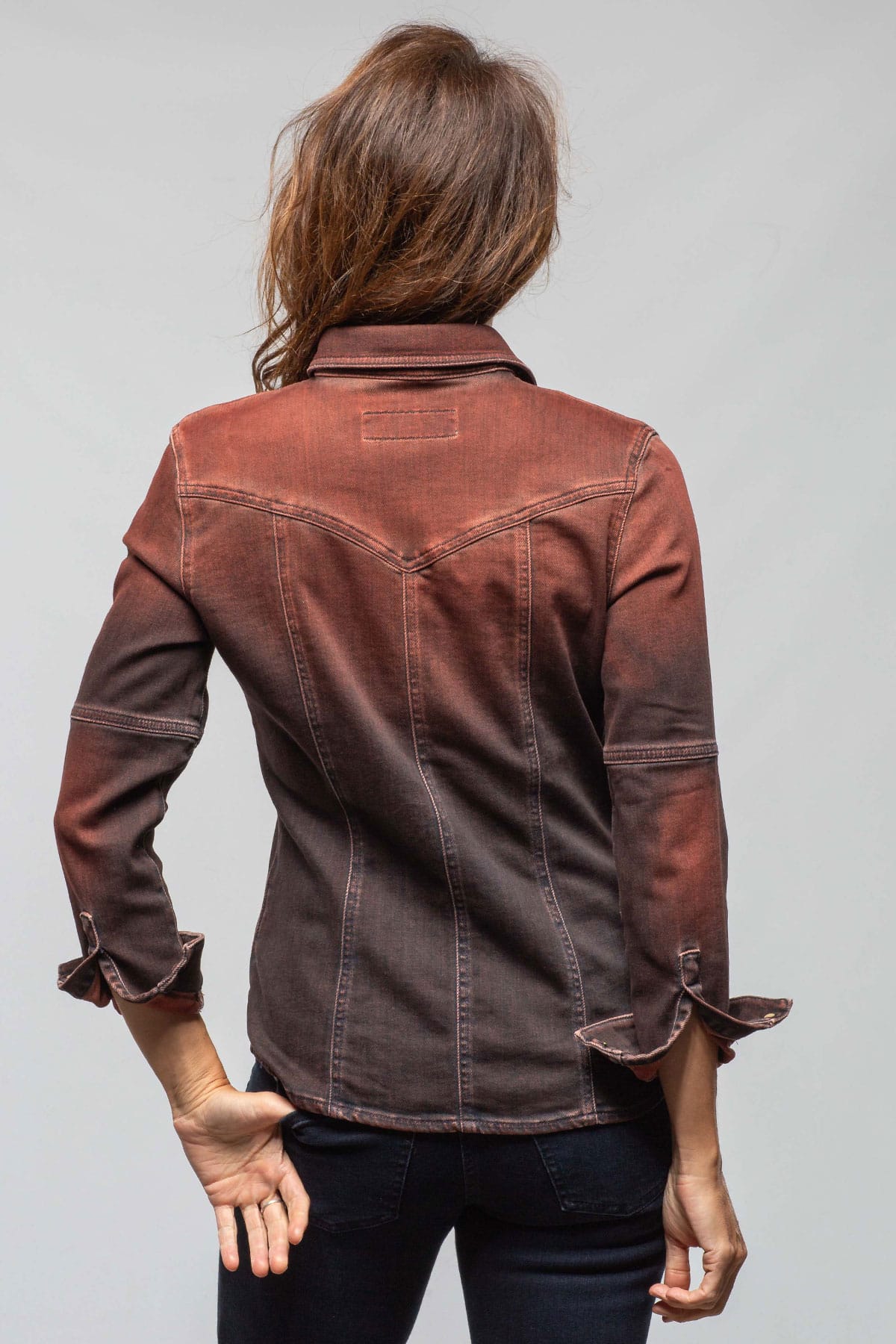 Maddi Fitted Western Snap Shirt In Ruggine Over Dye - AXEL'S