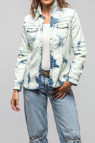 Maddi Fitted Western Snap Shirt In White Over Dye - AXEL'S