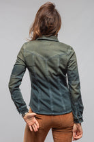 Maddi Western Snap Shirt In Green Over Dye - AXEL'S