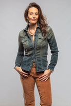 Maddi Western Snap Shirt In Green Over Dye - AXEL'S
