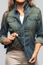 Maddi Western Snap Shirt In Green Over Dye - AXEL'S