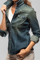 Maddi Western Snap Shirt In Green Over Dye - AXEL'S
