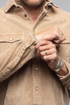 Prime Western Corduroy Snap Shirt In Beige - AXEL'S