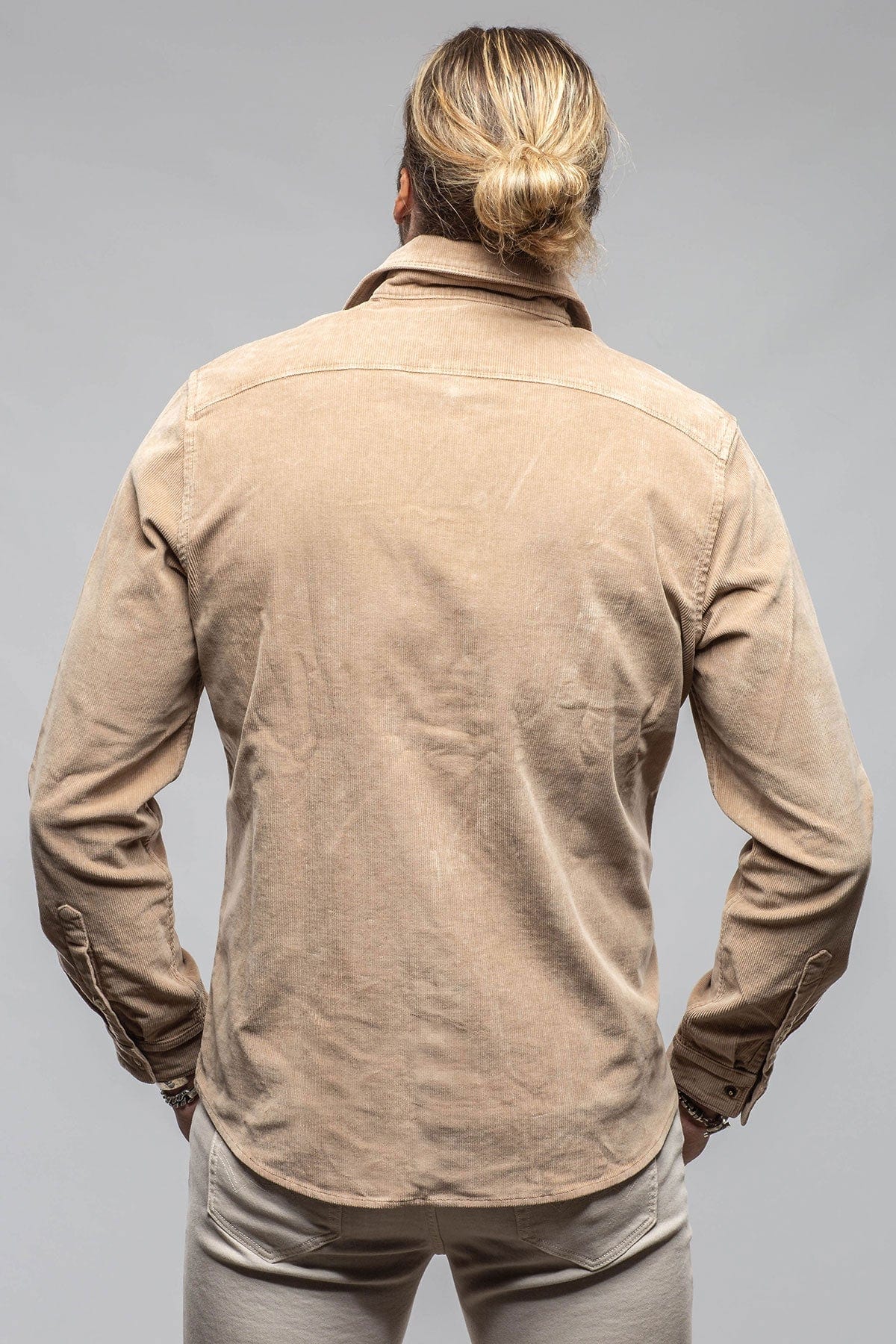 Axel's Premium Denim Prime Western Corduroy Snap Shirt In Beige