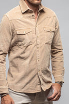 Prime Western Corduroy Snap Shirt In Beige - AXEL'S