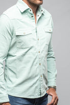 Prime Western Corduroy Snap Shirt In Menta - AXEL'S