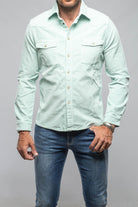 Prime Western Corduroy Snap Shirt In Menta - AXEL'S