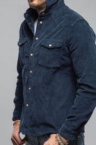 Axel's Premium Denim Prime Western Corduroy Snap Shirt In Navy Mens - Snap Shirts