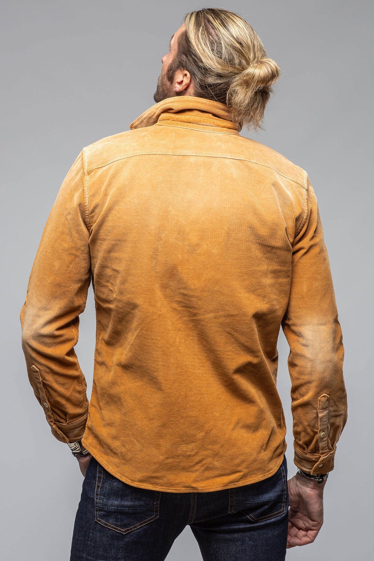 Prime Western Corduroy Snap Shirt In Papaya - AXEL'S