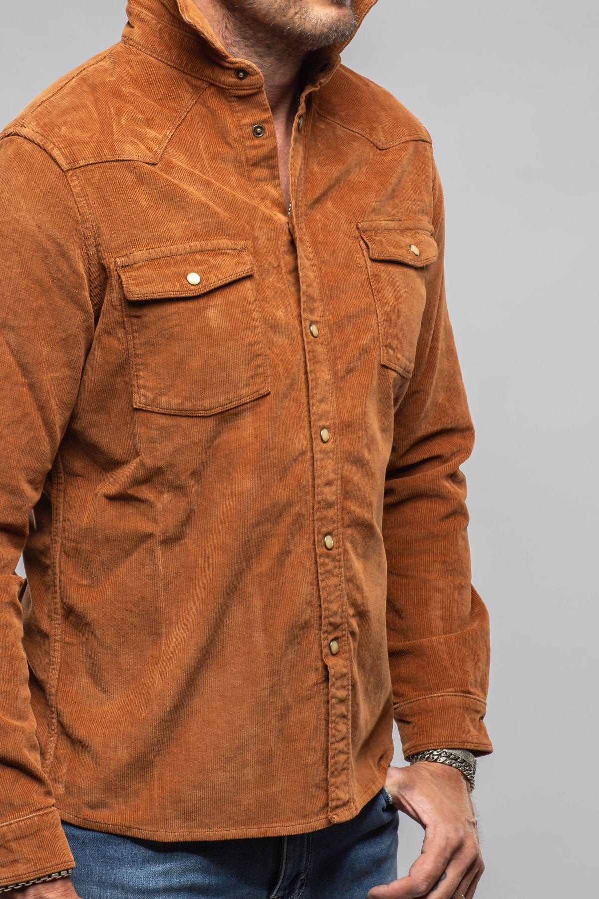 トップス MASSES WESTERN CORDUROY SHIRT M Wrangler Men Sandy Brown Western Corduroy Shirt | JW Stores