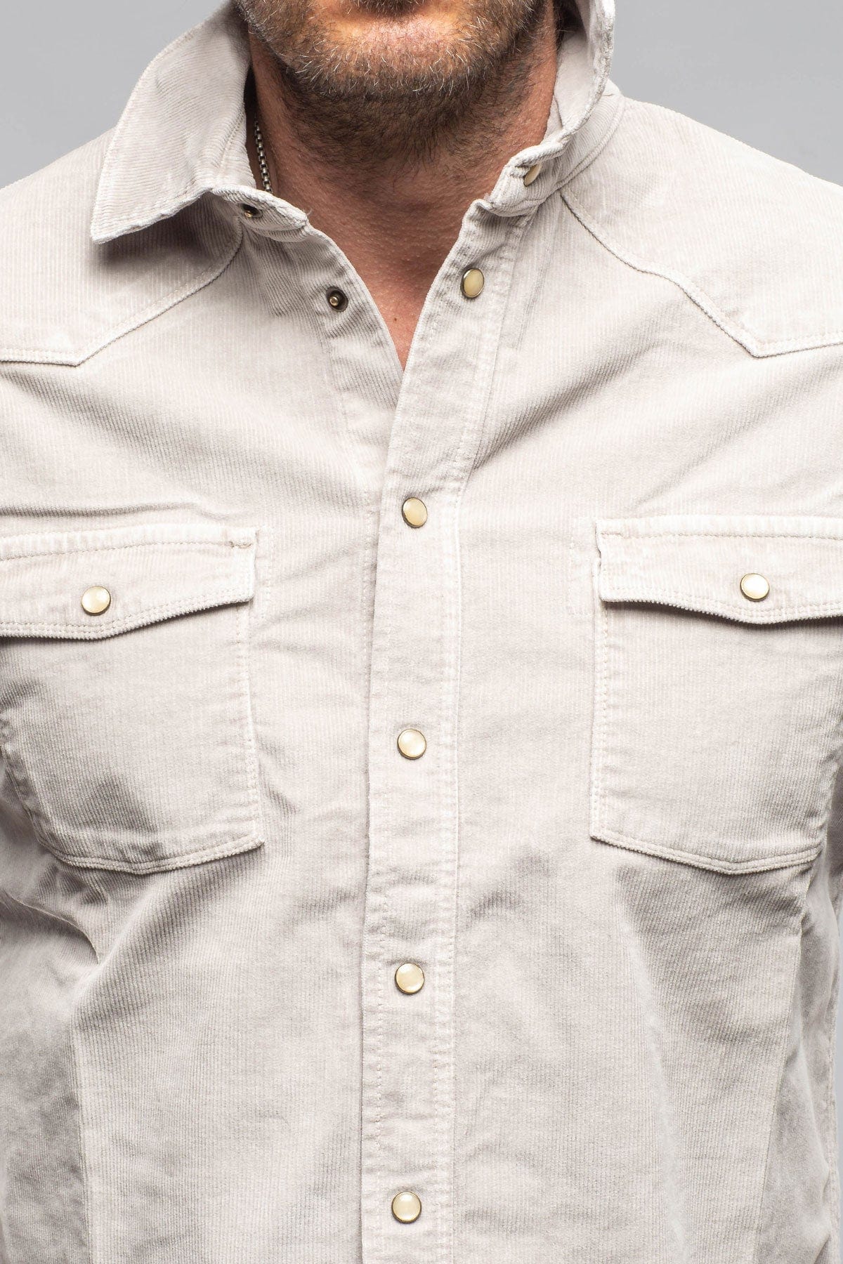 N*I様 MASSES WESTERN CORDUROY SHIRT S Axel's Premium Denim | Prime Western Corduroy Snap Shirt In Sasso