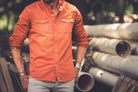 Ranger Colored Denim Snap Shirt In Coccio - AXEL'S