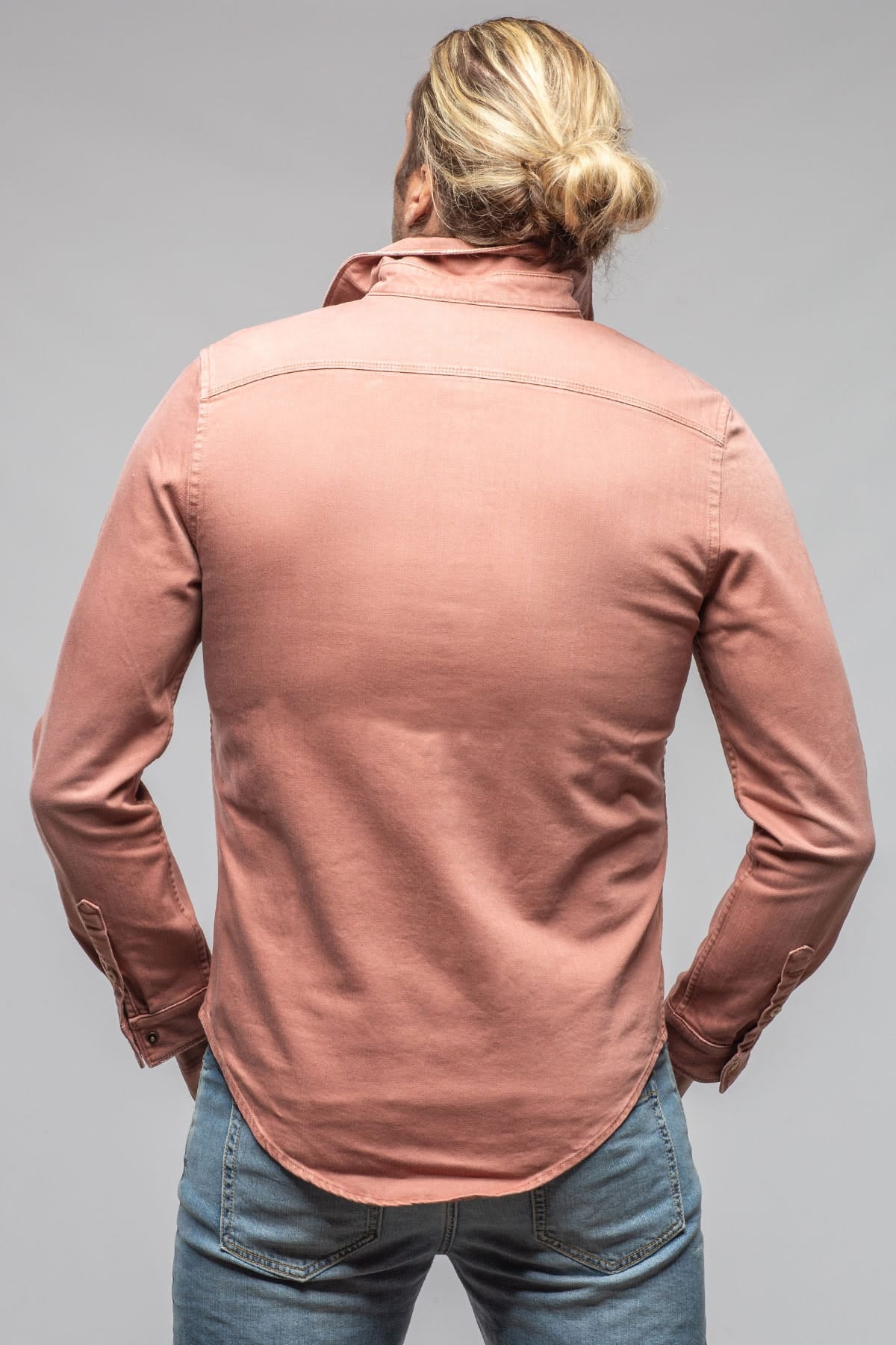 Ranger Colored Denim Snap Shirt In Terracotta - AXEL'S