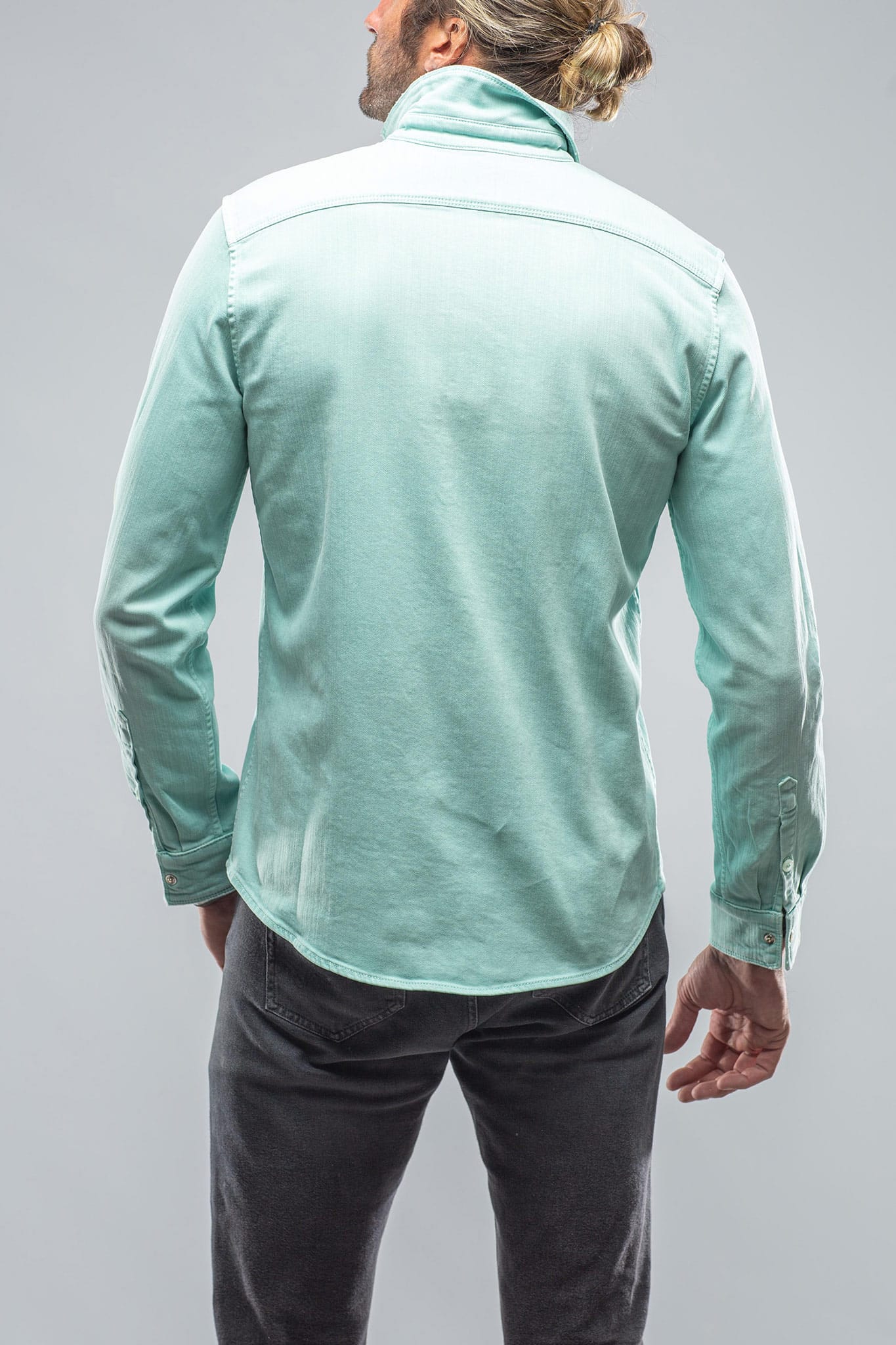 Axel's Premium Denim Ranger Colored Snap Shirt In Spearmint | Mens - Snap Shirts