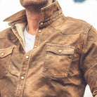 Rawlins Sueded Snap Shirt In Tobacco - AXEL'S