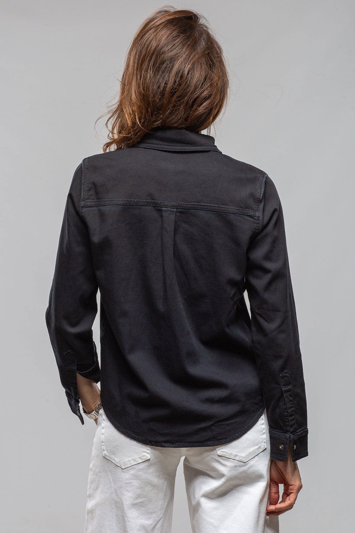 Axel's Premium Denim Ricky Western Chambray Shirt In Blue/Black