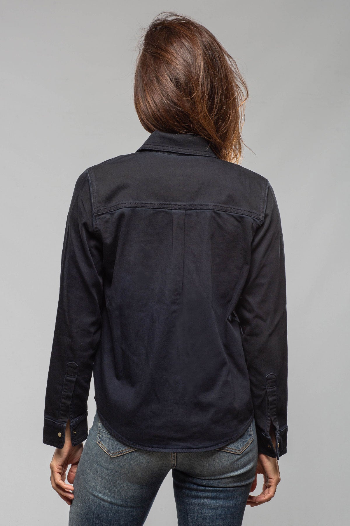 Ricky Western Chambray Shirt In Blue/Black Overdye - AXEL'S