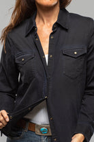 Ricky Western Chambray Shirt In Blue/Black Overdye - AXEL'S