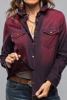 Ricky Western Chambray Shirt In Bordeaux Overdye - AXEL'S
