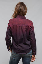 Ricky Western Chambray Shirt In Bordeaux Overdye - AXEL'S