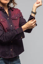 Ricky Western Chambray Shirt In Bordeaux Overdye - AXEL'S