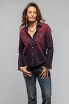 Ricky Western Chambray Shirt In Bordeaux Overdye - AXEL'S