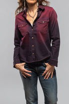 Ricky Western Chambray Shirt In Bordeaux Overdye - AXEL'S