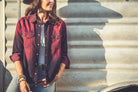 Axel's Premium Denim Ricky Western Chambray Shirt In Bordeaux Overdye | Ladies - Snap Shirts