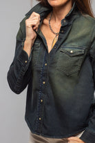 Axel's Premium Denim Ricky Western Chambray Shirt In Iguana Overdye Ladies - Snap Shirts