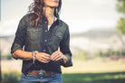 Axel's Premium Denim Ricky Western Chambray Shirt In Iguana Overdye | Ladies - Snap Shirts