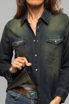 Ricky Western Chambray Shirt In Iguana Overdye - AXEL'S