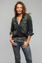 Ricky Western Chambray Shirt In Iguana Overdye - AXEL'S