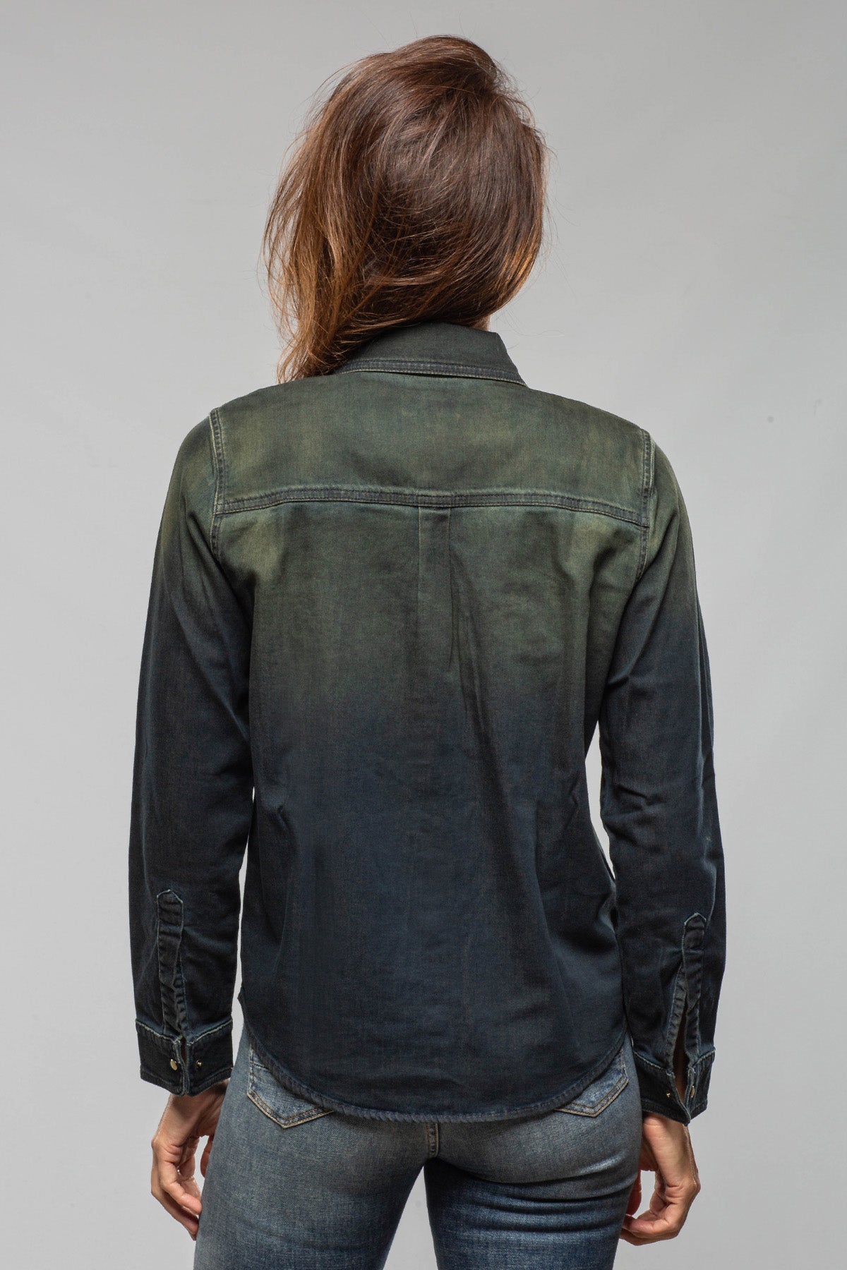 Ricky Western Chambray Shirt In Iguana Overdye - AXEL'S