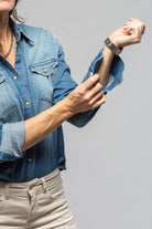 Axel's Premium Denim Ricky Western Chambray Shirt In Light Blue Ladies - Snap Shirts