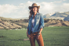 Ricky Western Chambray Shirt In Light Blue - AXEL'S