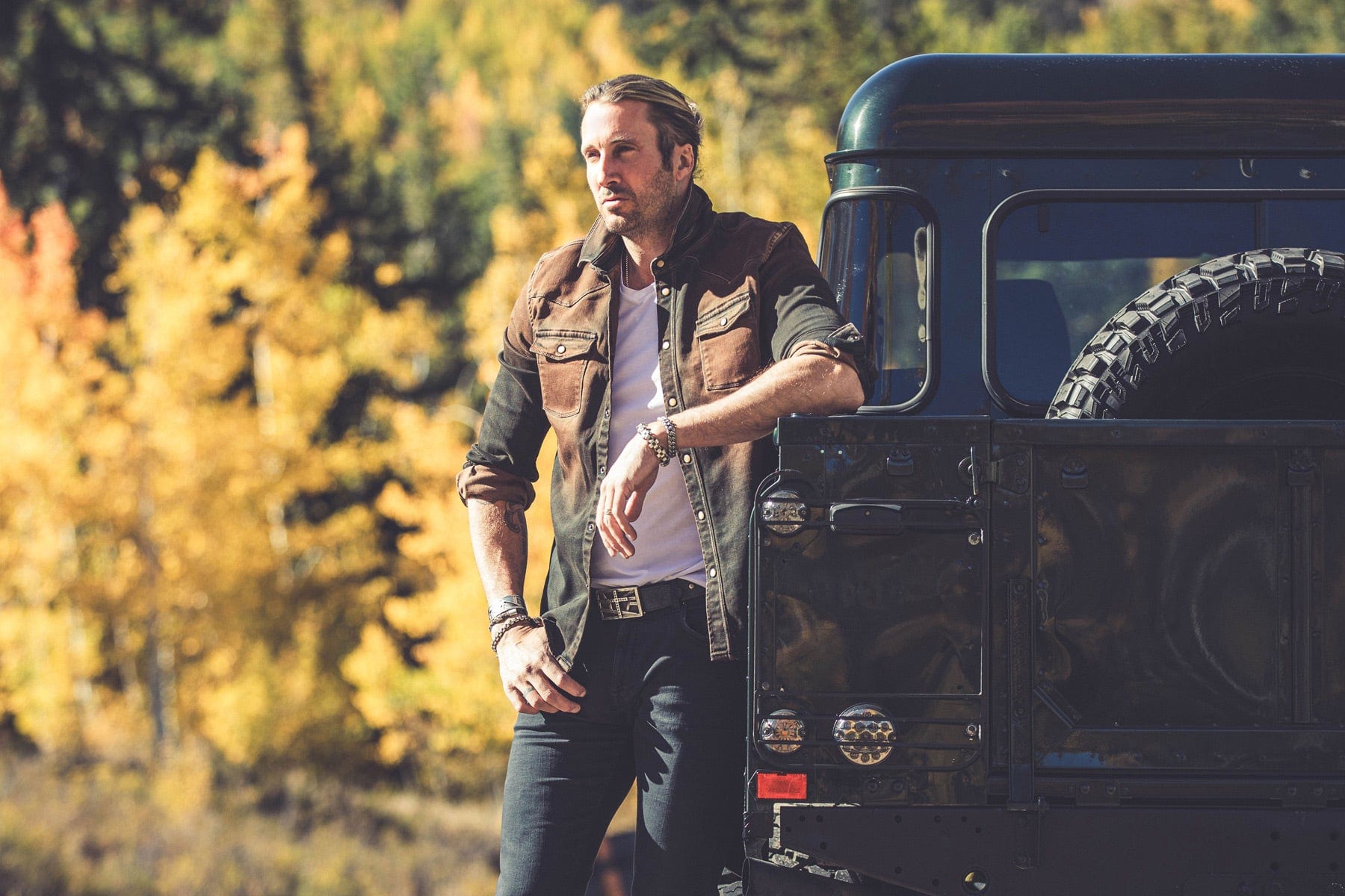 Axel's Premium Denim Roper Over-Dyed Western Snap Shirt In Desert