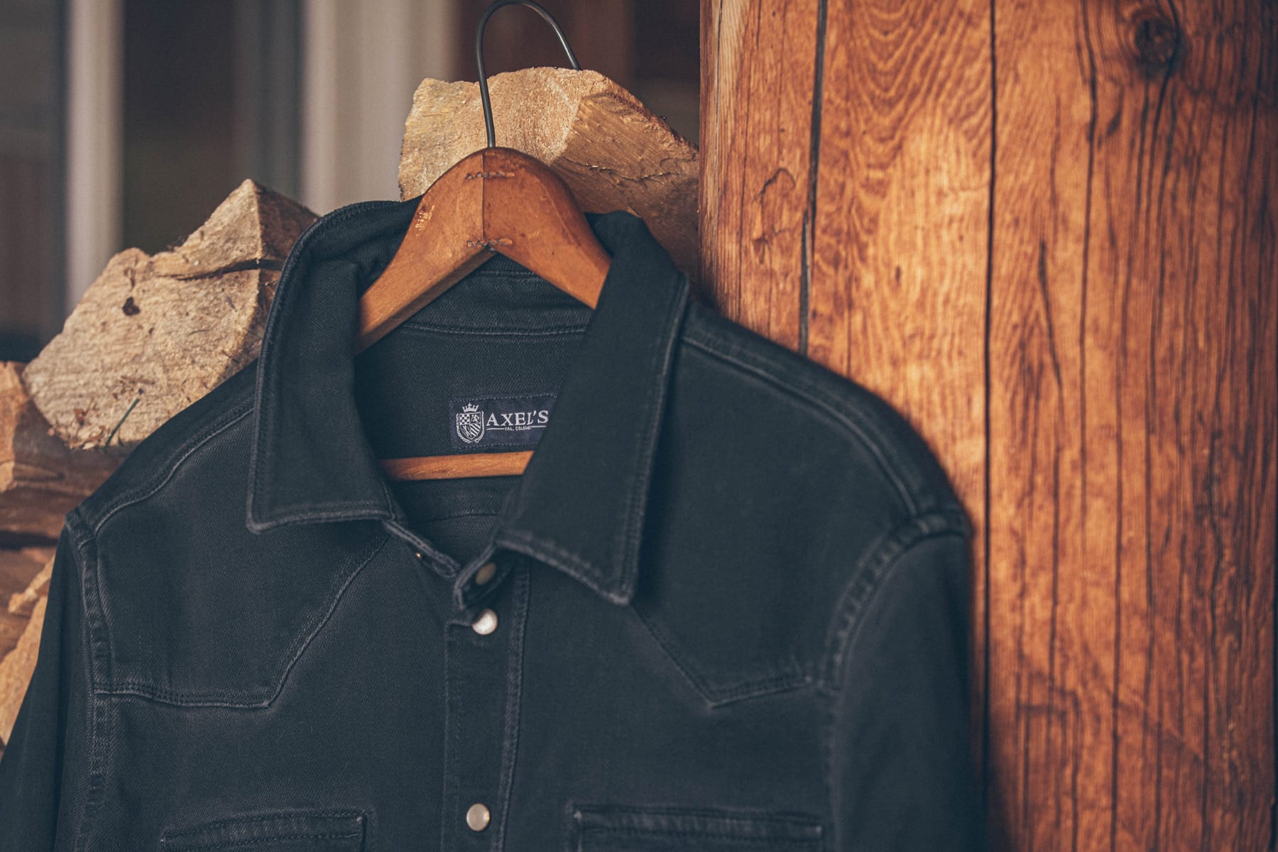 Axel's Premium Denim Roper Over-Dyed Western Snap Shirt In Nero Mens - Snap Shirts