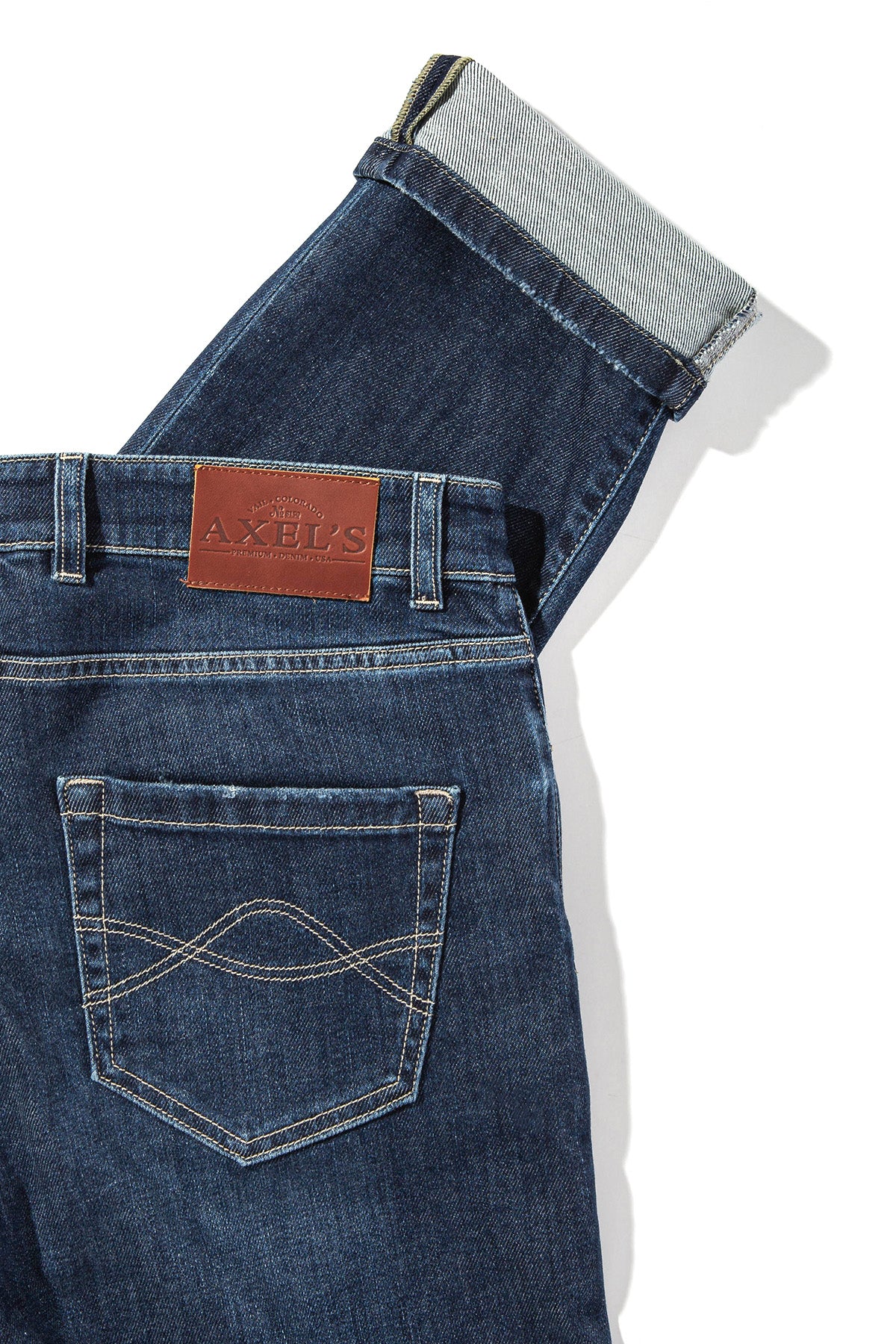 Axel's Premium Denim Sedona Denim In Dark Blue Beige Stitch Mens - Pants - 5 Pocket
