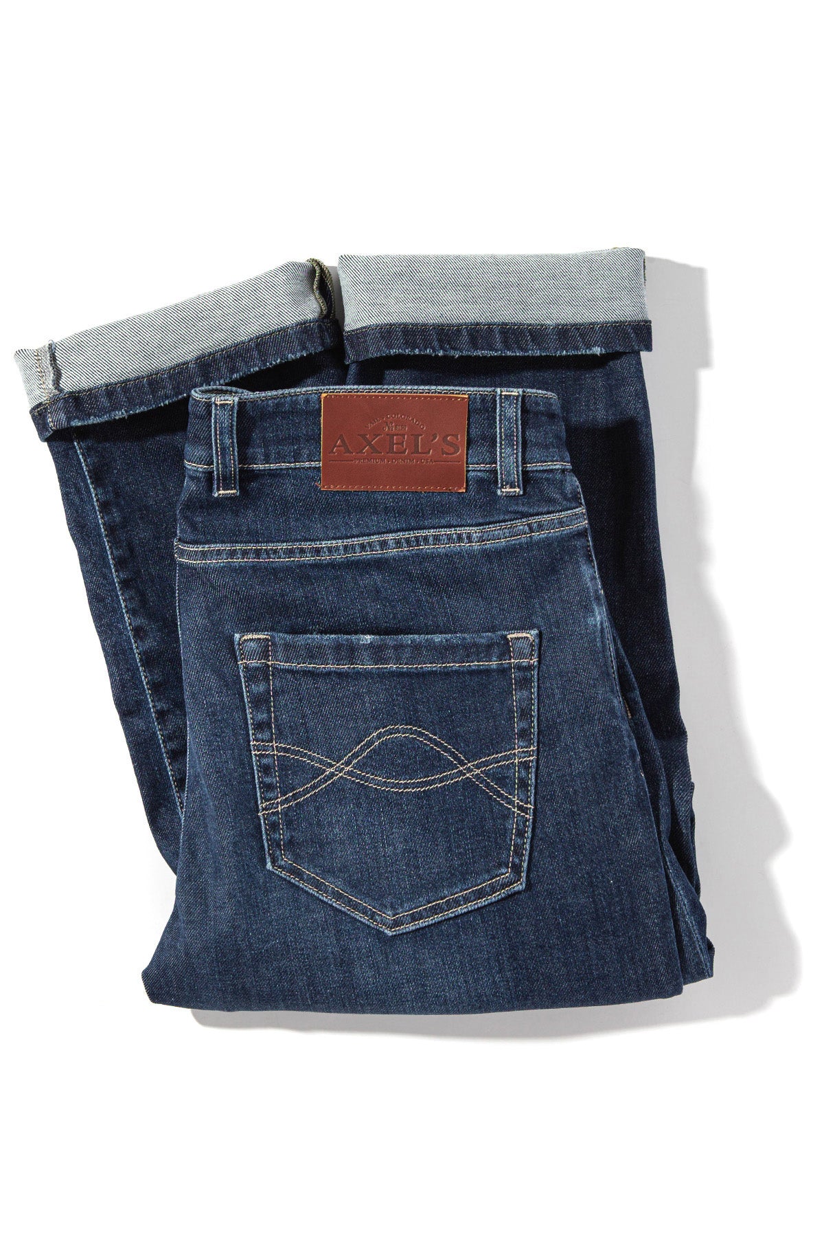 Axel's Premium Denim Sedona Denim In Dark Blue Beige Stitch Mens - Pants - 5 Pocket