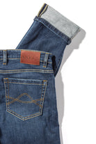 Axel's Premium Denim Sedona Denim In Dark Blue Gold Stitch | Mens - Pants - 5 Pocket