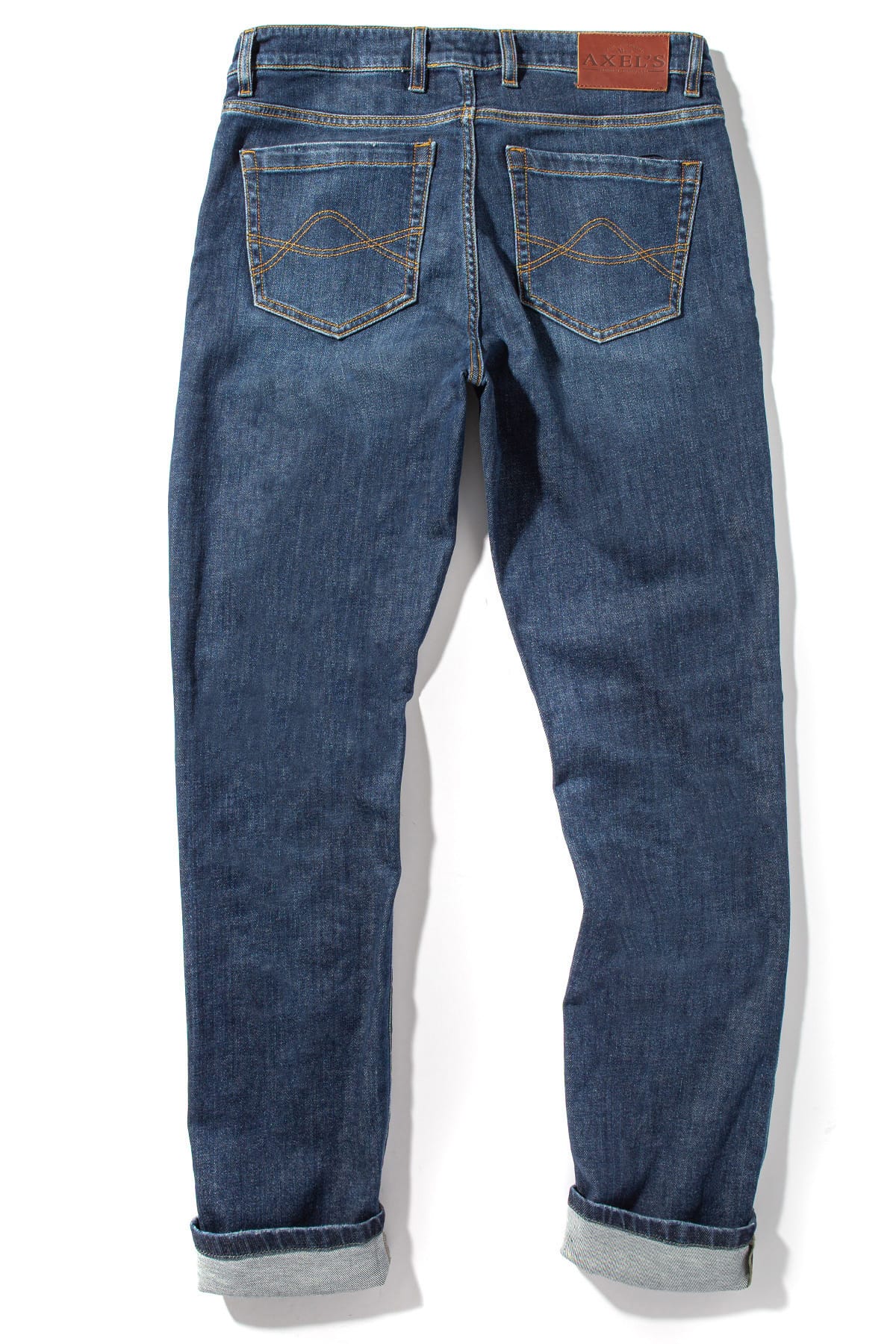 Sedona Denim In Dark Blue Gold Stitch - AXEL'S