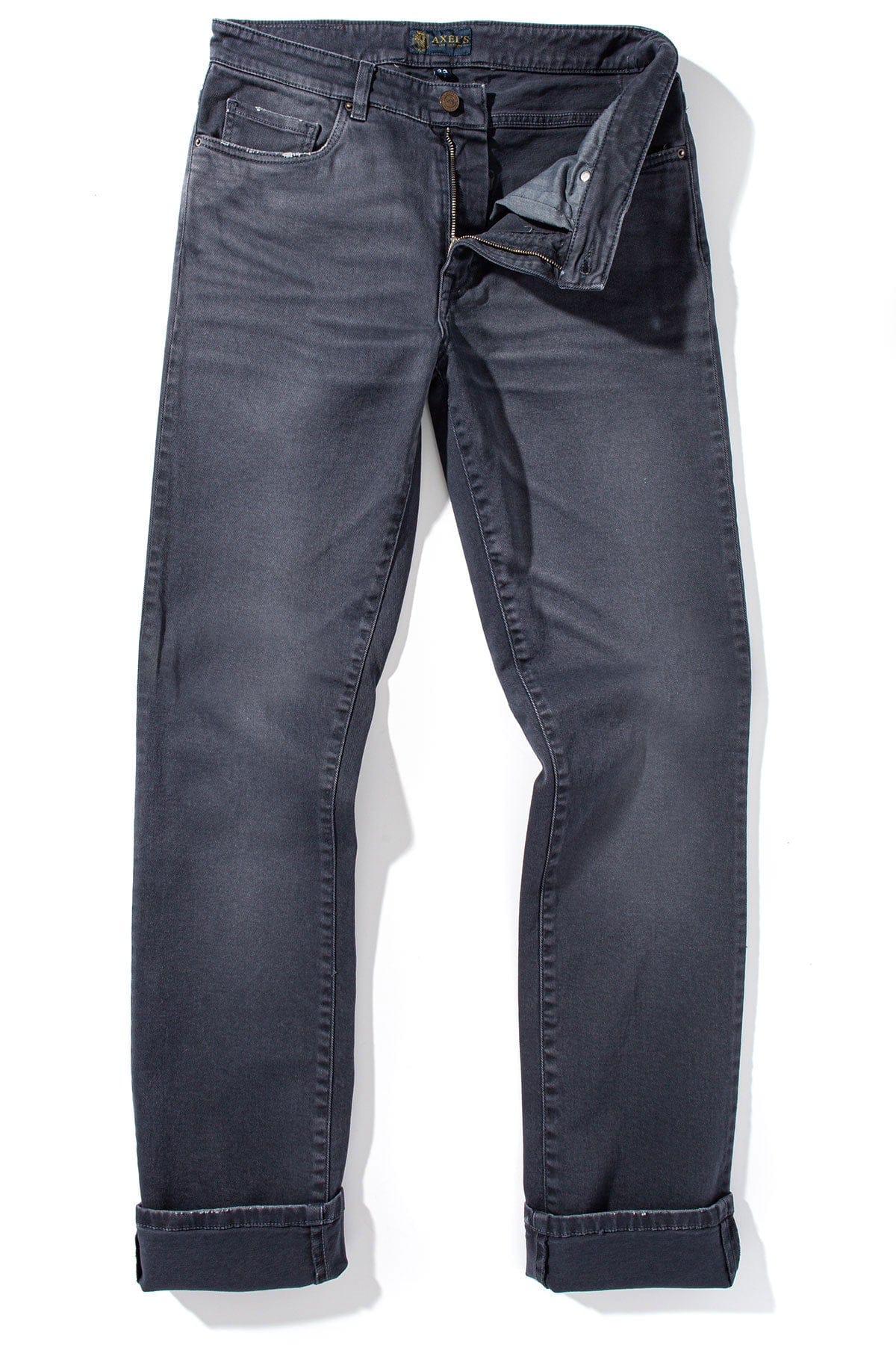 Axel's Premium Denim Silverton Worn-In Slim Denim In Acciaio Mens - Pants - 5 Pocket